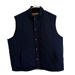 The Foundry Supply Quilted Vest 3XL Navy Blue Big Tall Snap Front Outerwear